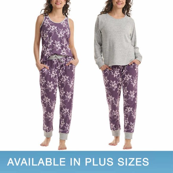 Live Love Lounge Ladies Tee, Tank + Jogger  3-Piece Pajamas Lounge Set Size S，M - Picture 2 of 12